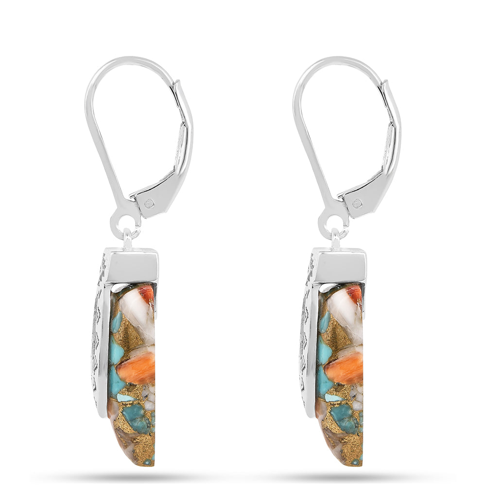 Silberohrringe mit Austerntürkis 2 