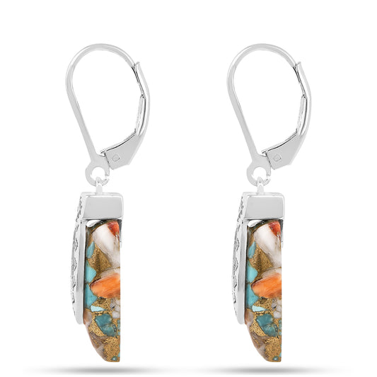 Silberohrringe mit Austerntürkis