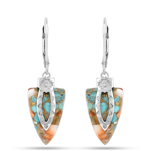 Silberohrringe mit Austerntürkis