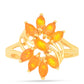 Goldplattierter Silberring mit Feueropal