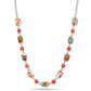 Silberhalskette mit Austerntürkis und roter Koralle