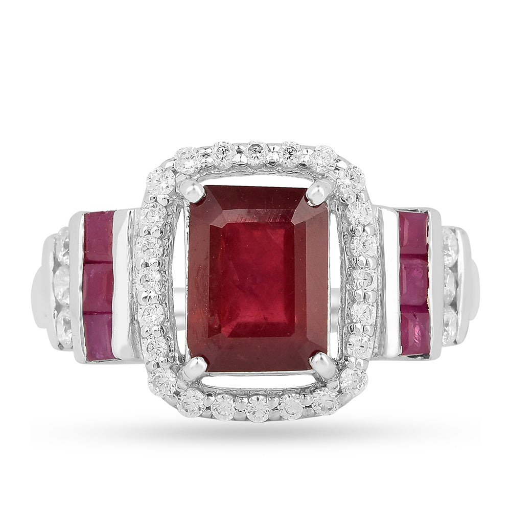 Silberring mit Thai Rubin 2 