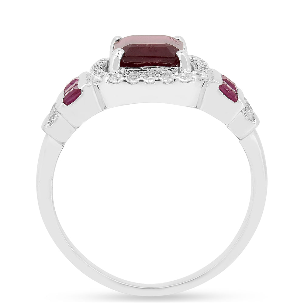 Silberring mit Thai Rubin 3 