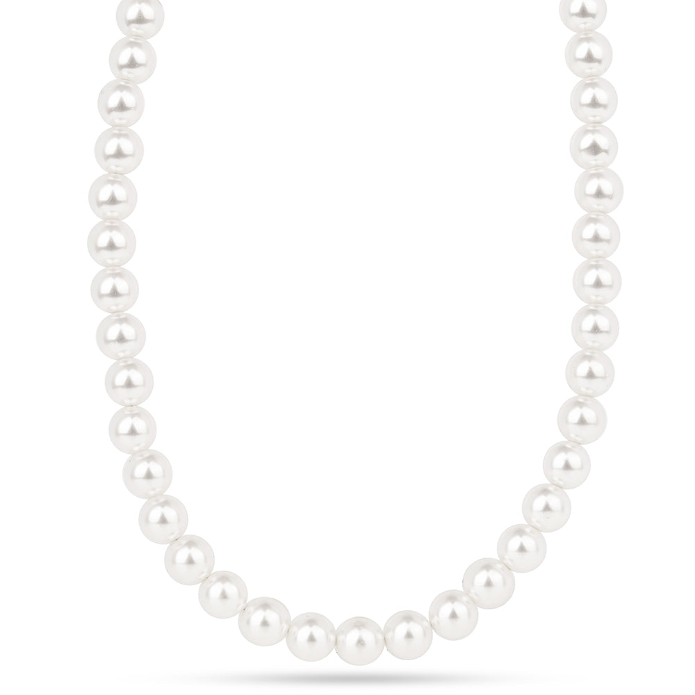 Goldplattierte Silberhalskette mit Cremefarbener Süßwasserperle