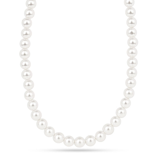 Goldplattierte Silberhalskette mit Cremefarbener Süßwasserperle