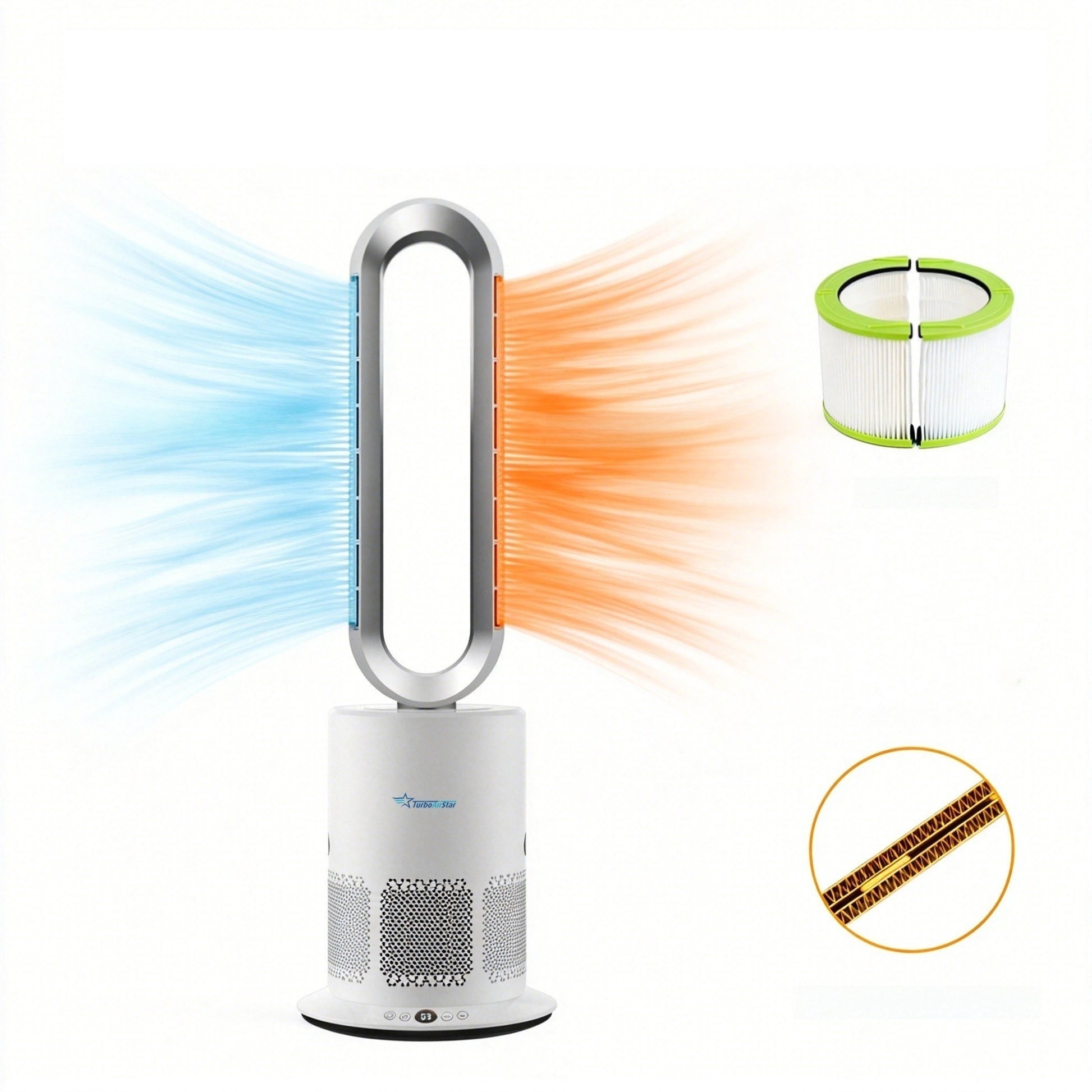 TurboAirStar Luftreiniger, Kühl- und Heizungsventilator 19 