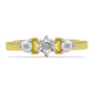 Goldplattierter Silberring mit weißem Diamant
