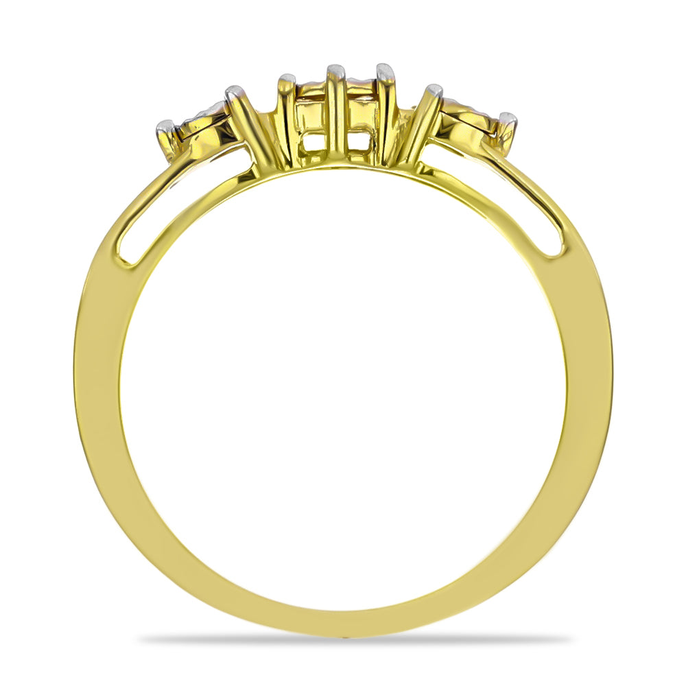Goldplattierter Silberring mit weißem Diamant
