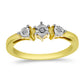 Goldplattierter Silberring mit weißem Diamant
