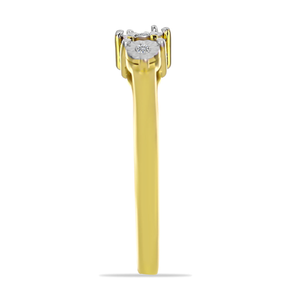 Goldplattierter Silberring mit weißem Diamant 4 