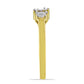 Goldplattierter Silberring mit weißem Diamant