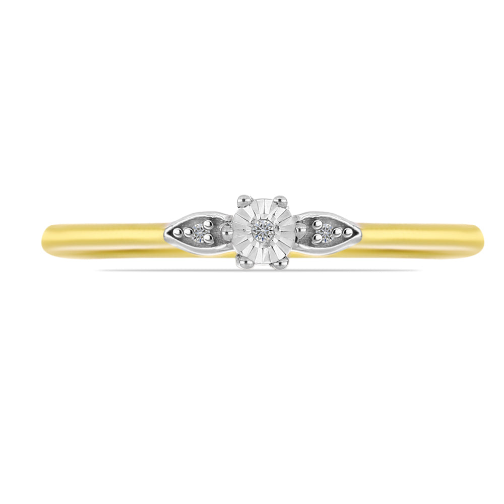 Goldplattierter Silberring mit weißem Diamant