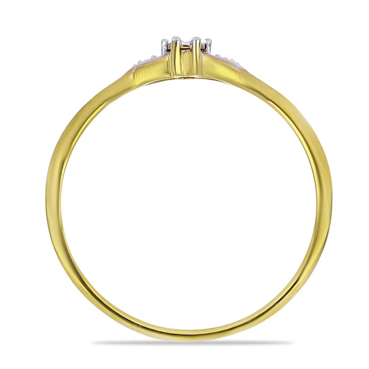 Goldplattierter Silberring mit weißem Diamant