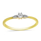 Goldplattierter Silberring mit weißem Diamant