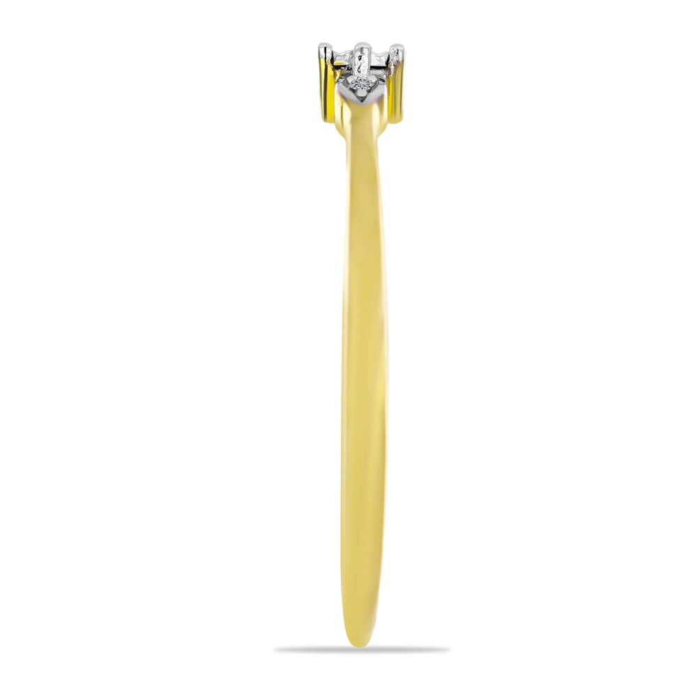 Goldplattierter Silberring mit weißem Diamant
