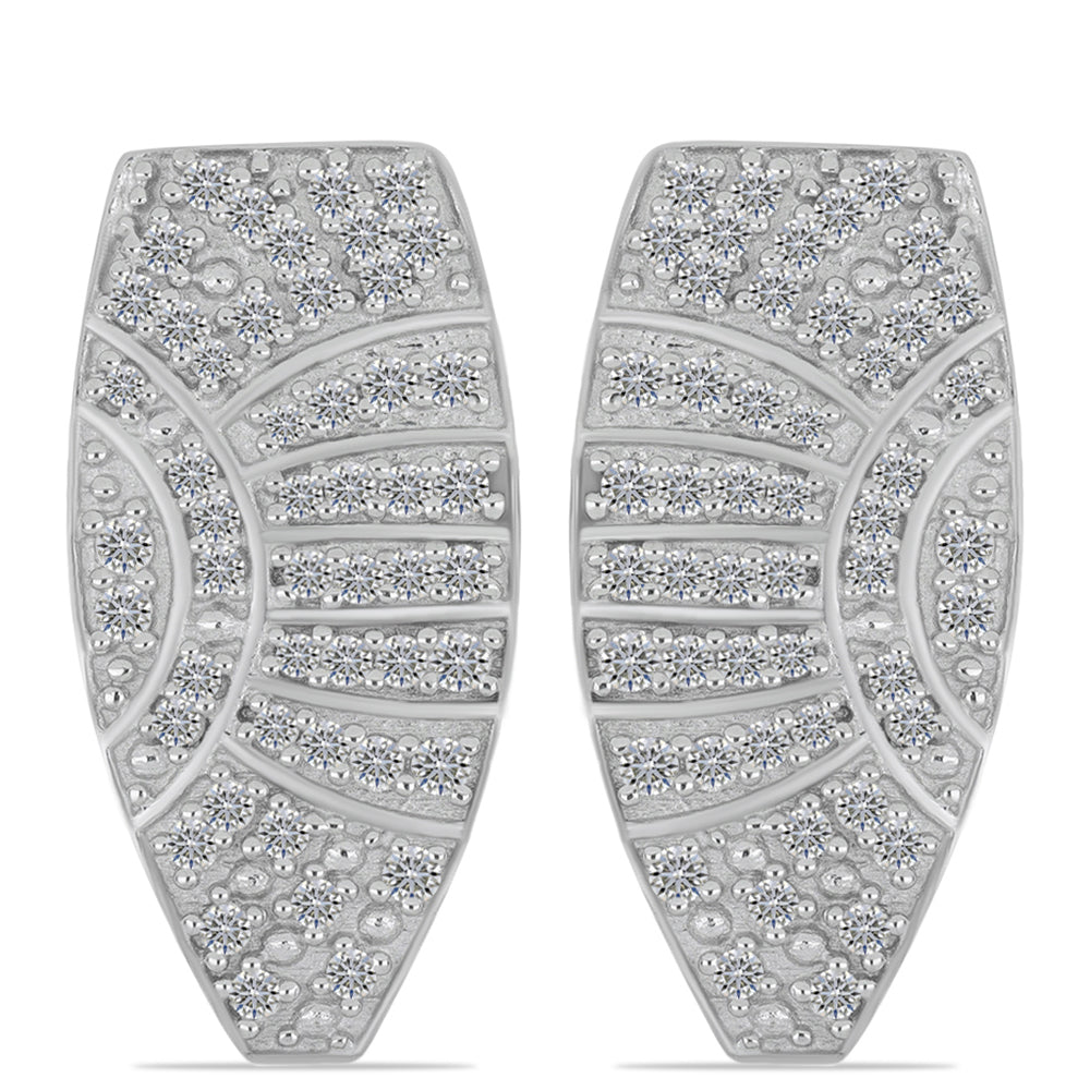 Goldplattierte Silberohrringe mit weißem Diamant