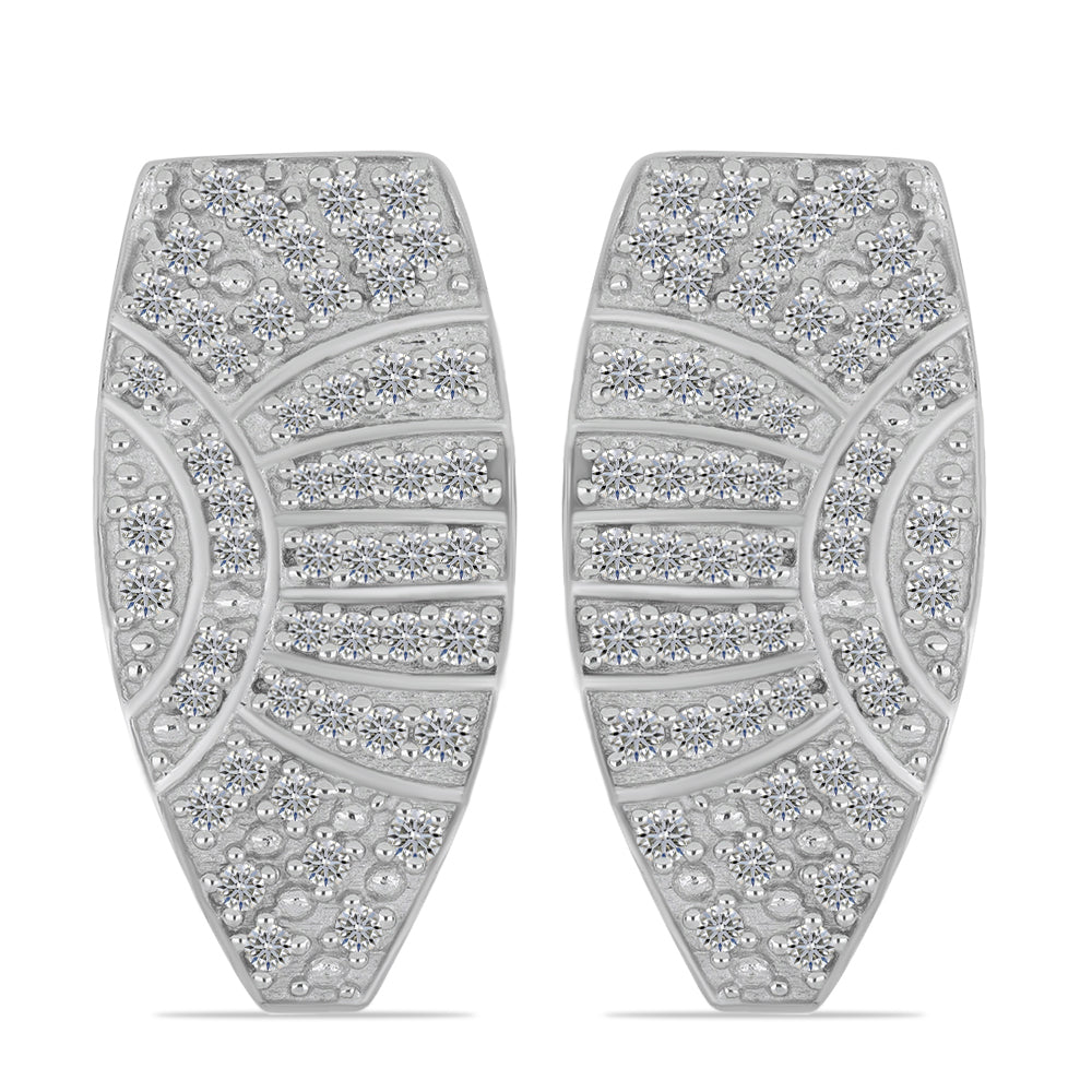 Goldplattierte Silberohrringe mit weißem Diamant 1 
