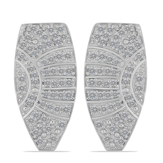 Goldplattierte Silberohrringe mit weißem Diamant