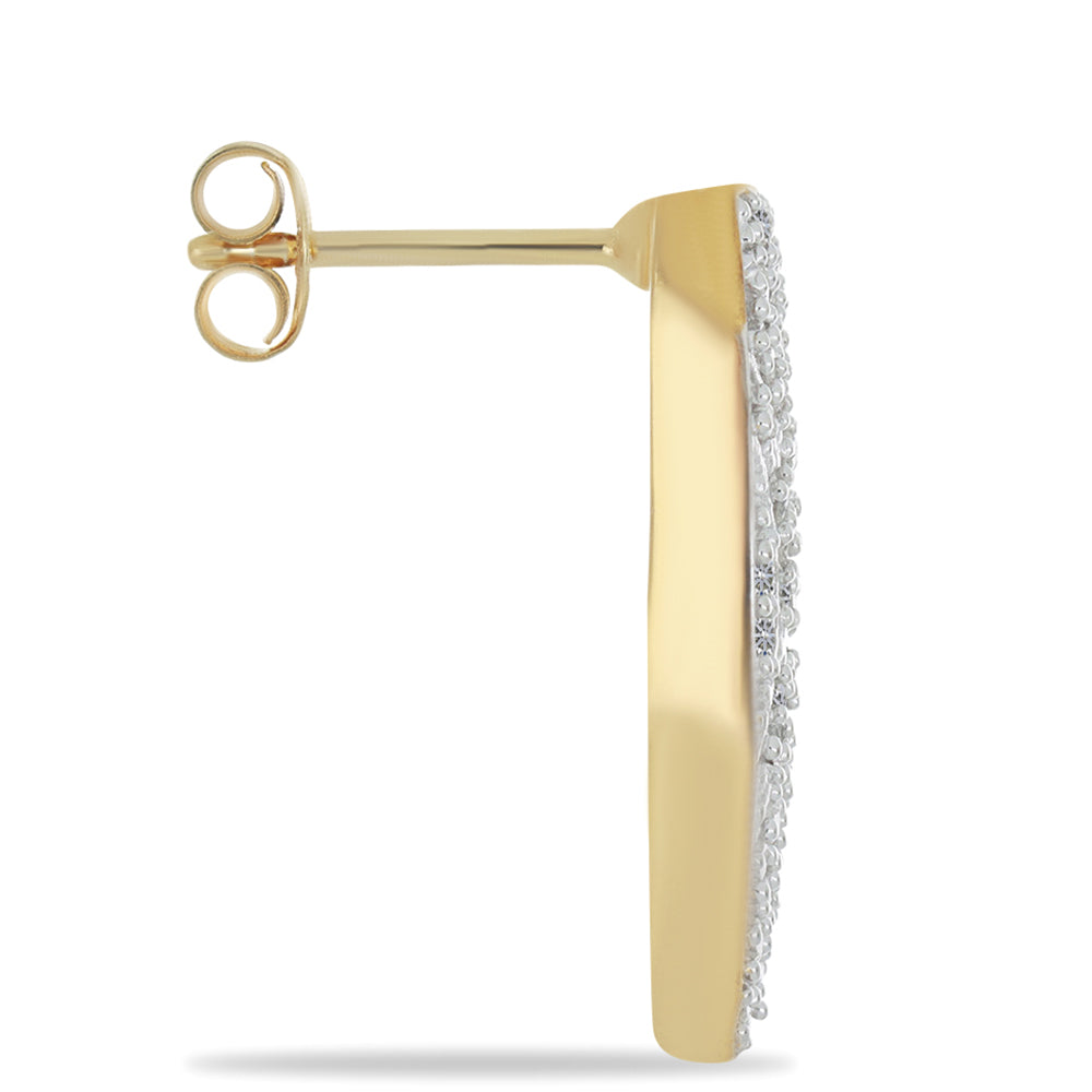 Goldplattierte Silberohrringe mit weißem Diamant