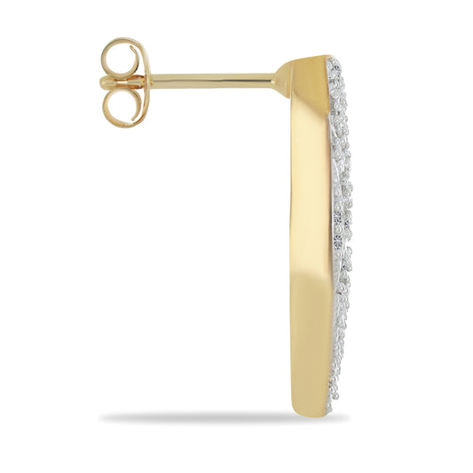 Goldplattierte Silberohrringe mit weißem Diamant