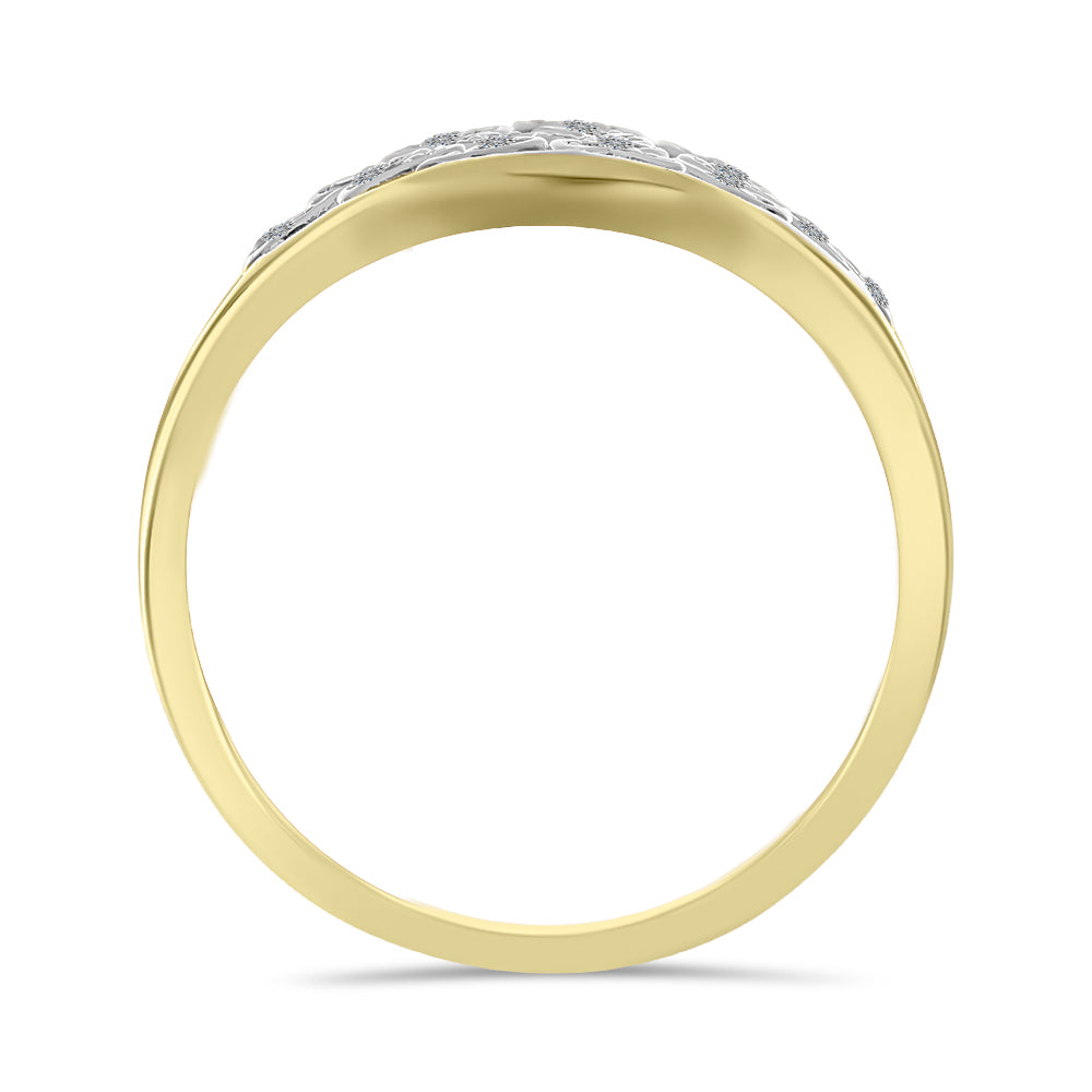 Goldplattierter Silberring mit weißem Diamant