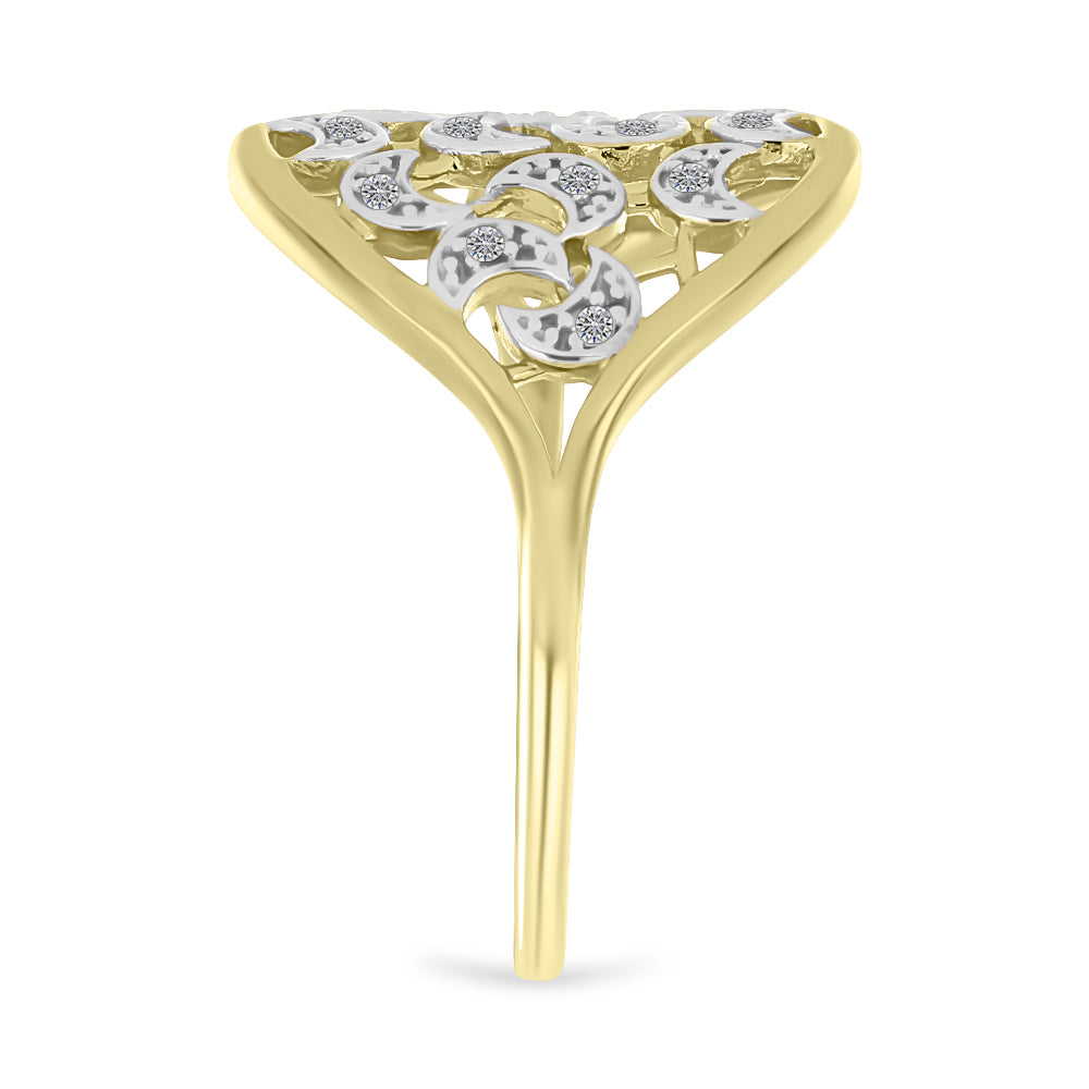 Goldplattierter Silberring mit weißem Diamant 4 