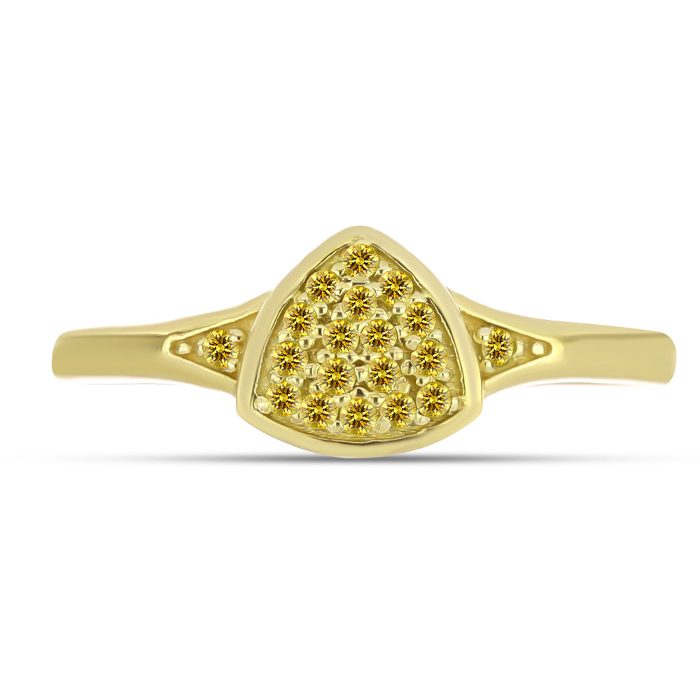 Goldplattierter Silberring mit gelbem Diamant