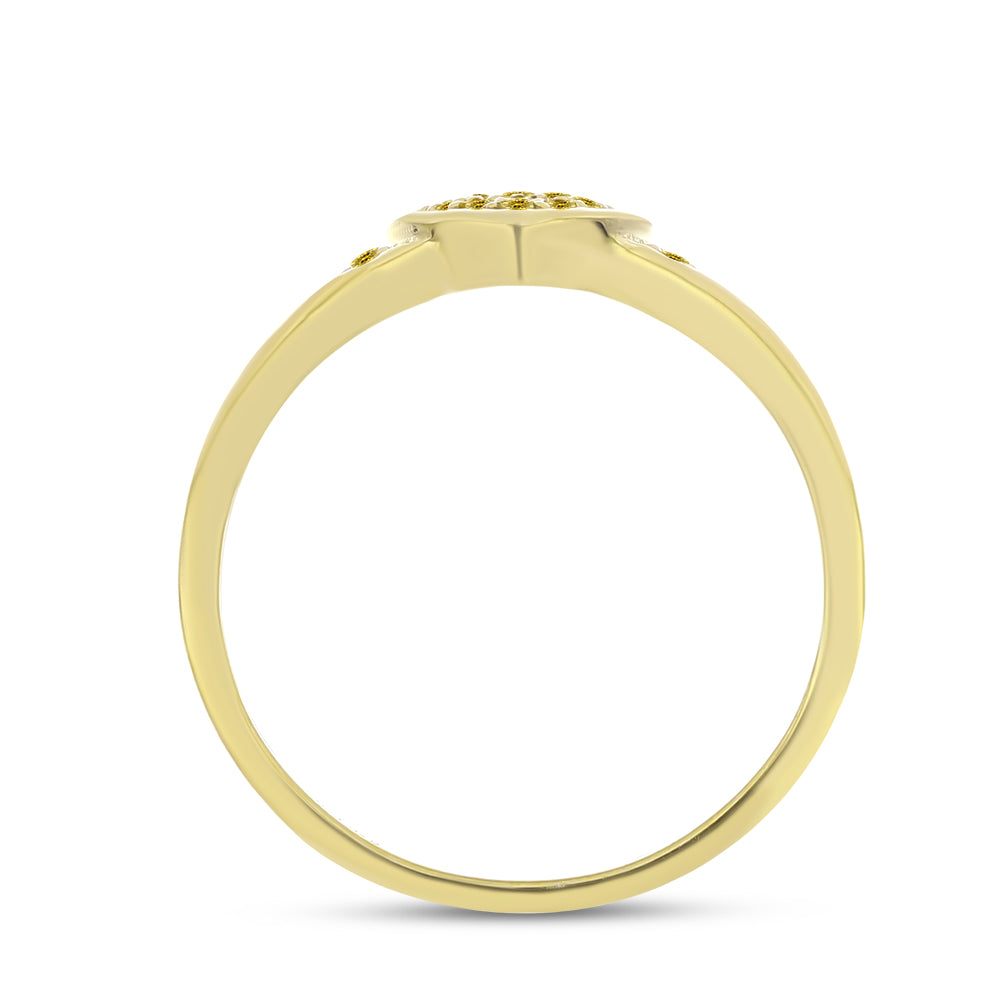 Goldplattierter Silberring mit gelbem Diamant