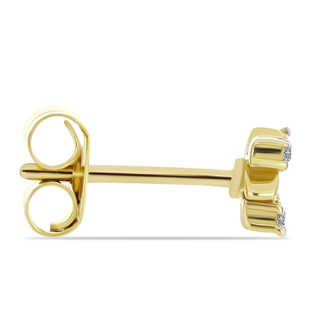 Goldplattierte Silberohrringe mit weißem Diamant 4 