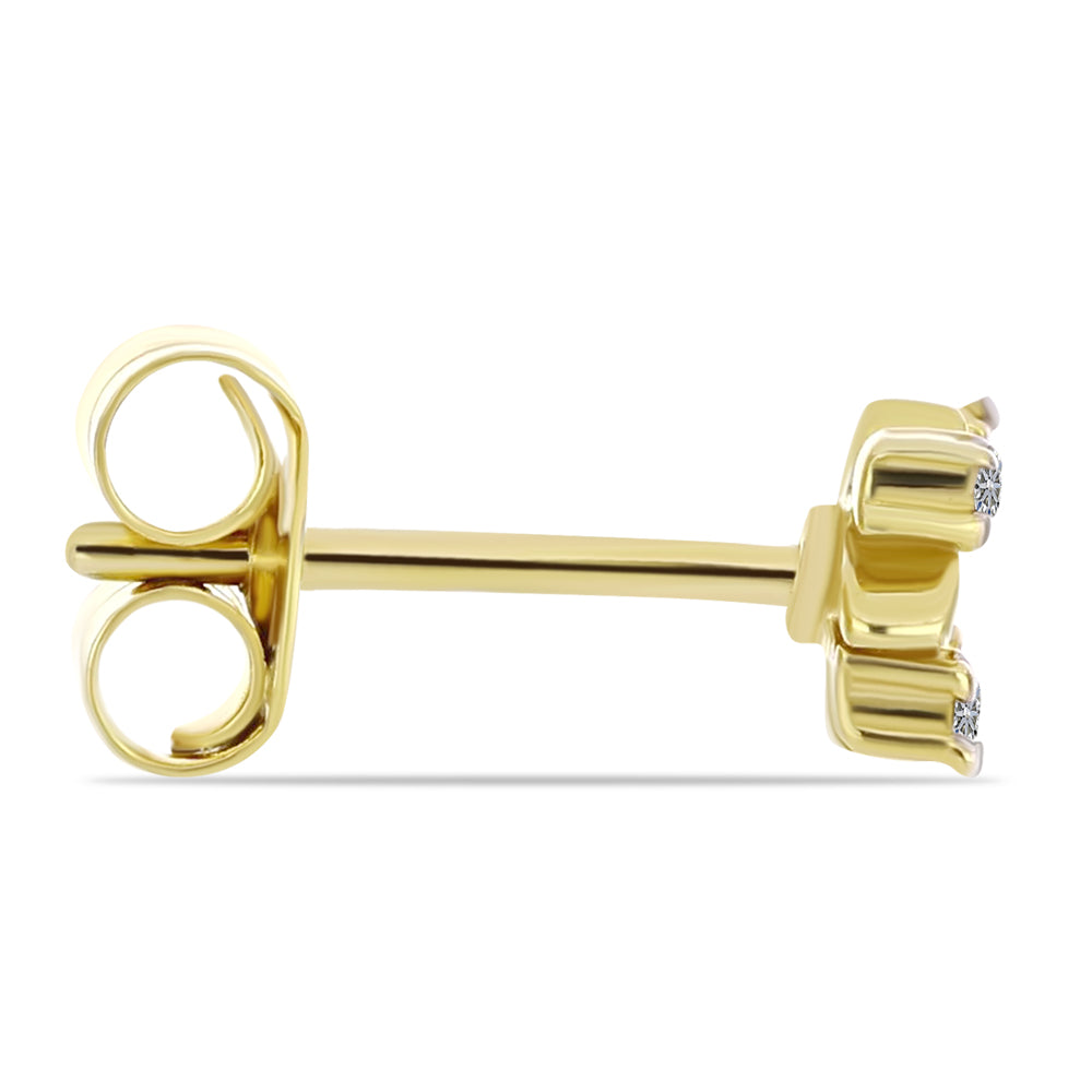 Goldplattierte Silberohrringe mit weißem Diamant 2 