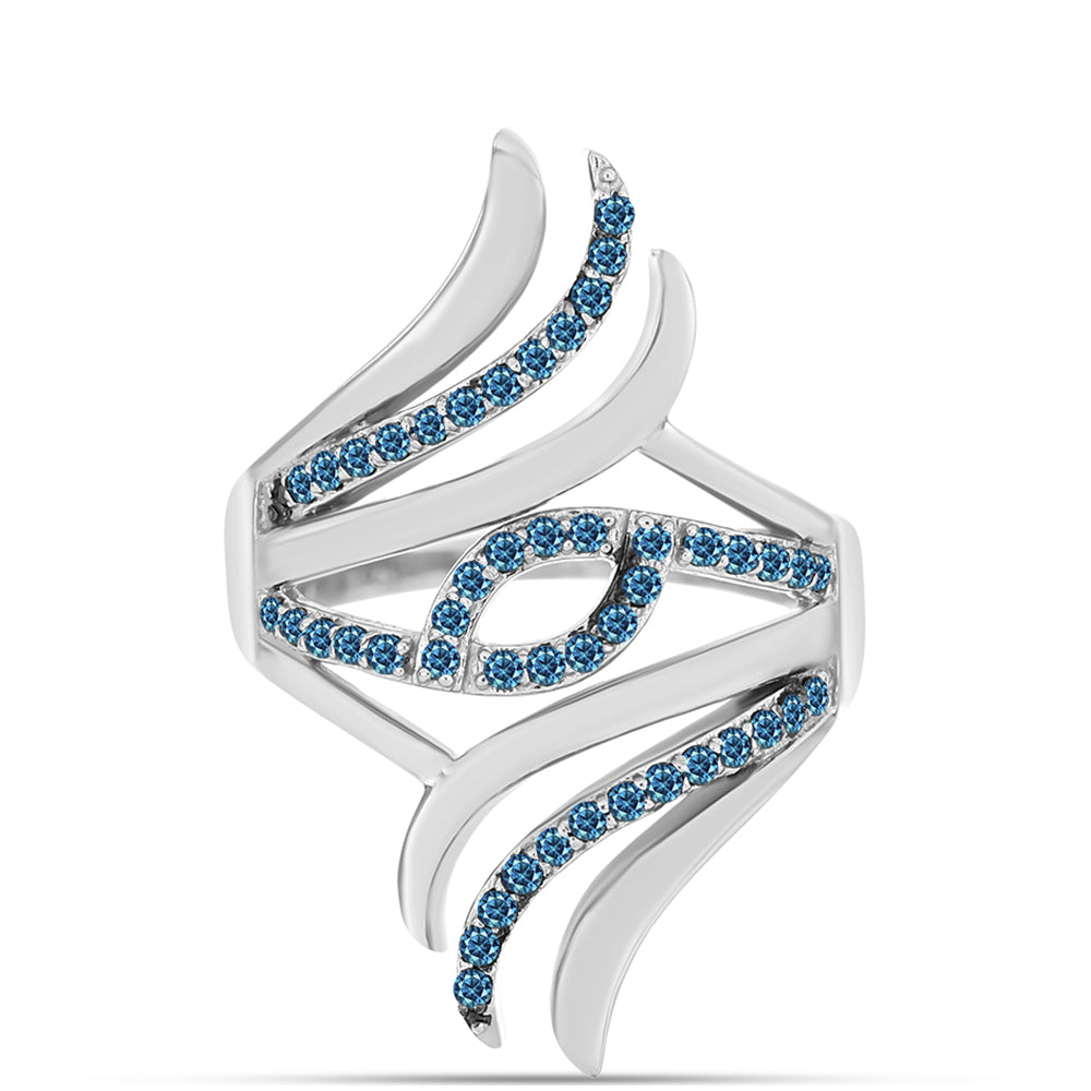 Silberring mit blauem Diamant 5 