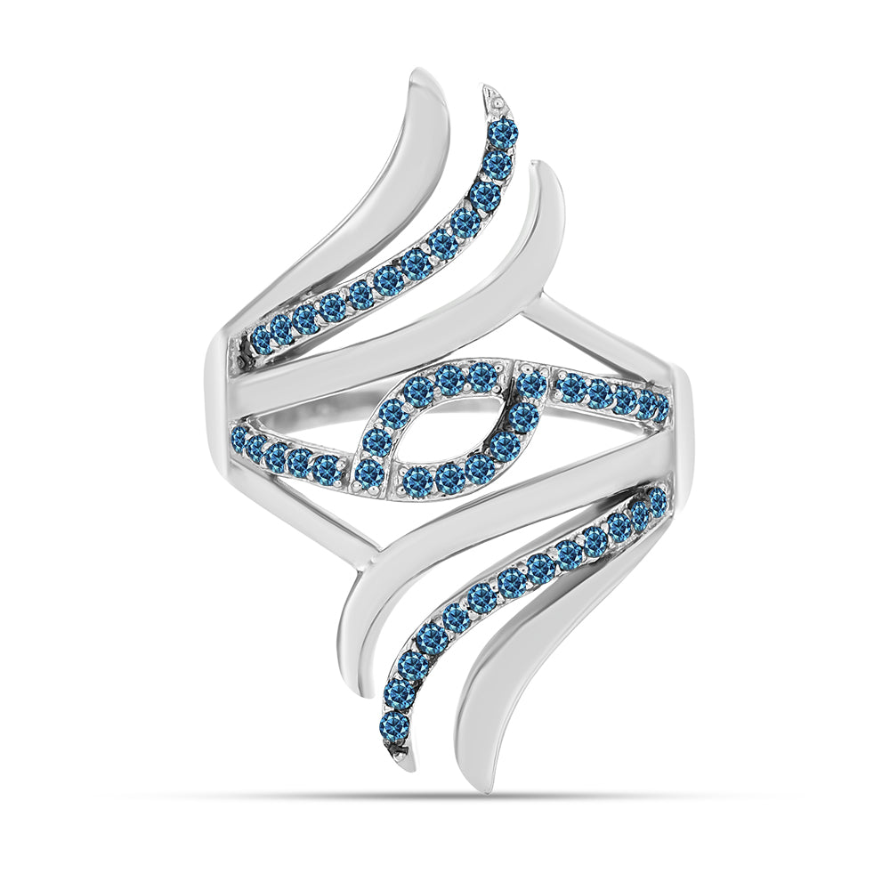 Silberring mit blauem Diamant 1 