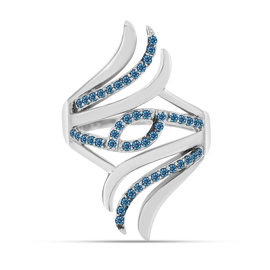 Silberring mit blauem Diamant