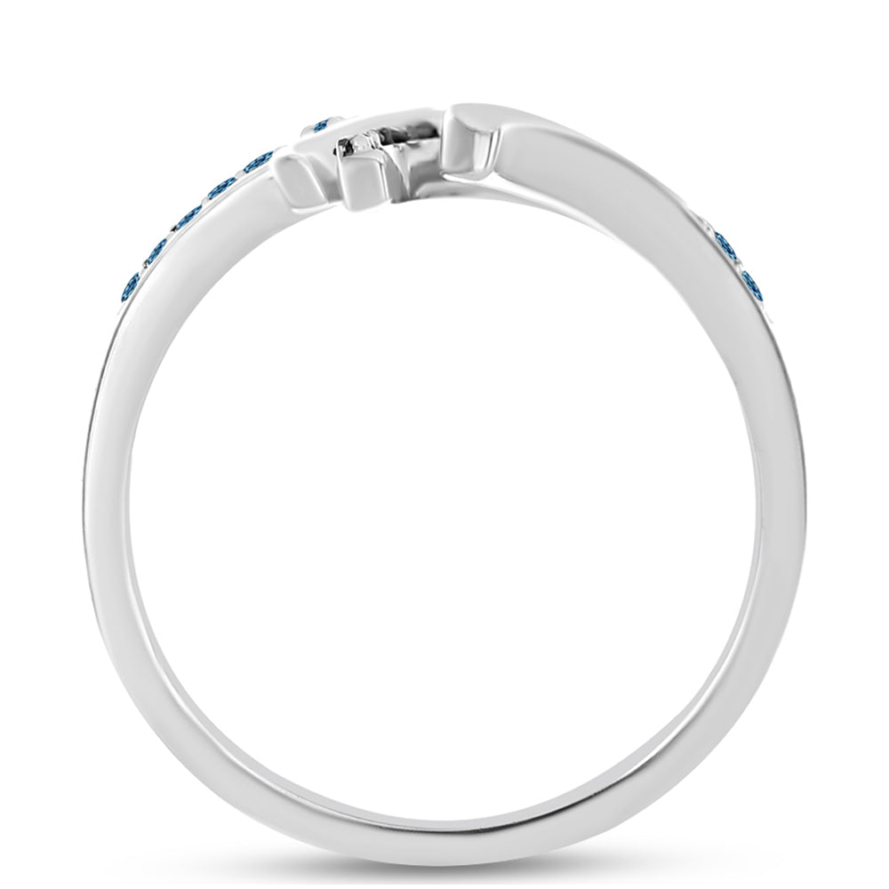 Silberring mit blauem Diamant 6 