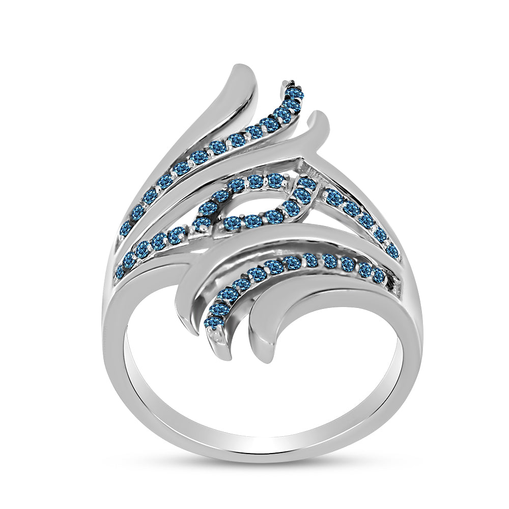 Silberring mit blauem Diamant 3 
