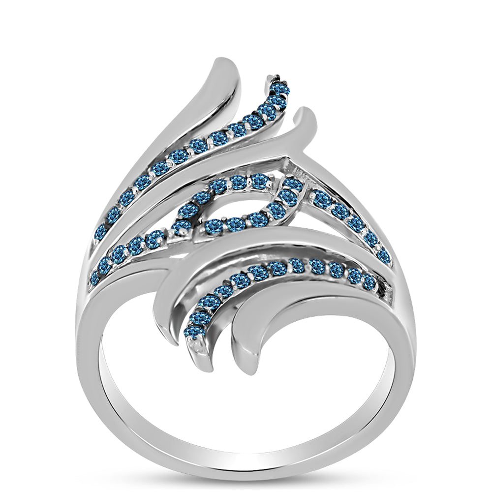 Silberring mit blauem Diamant 7 