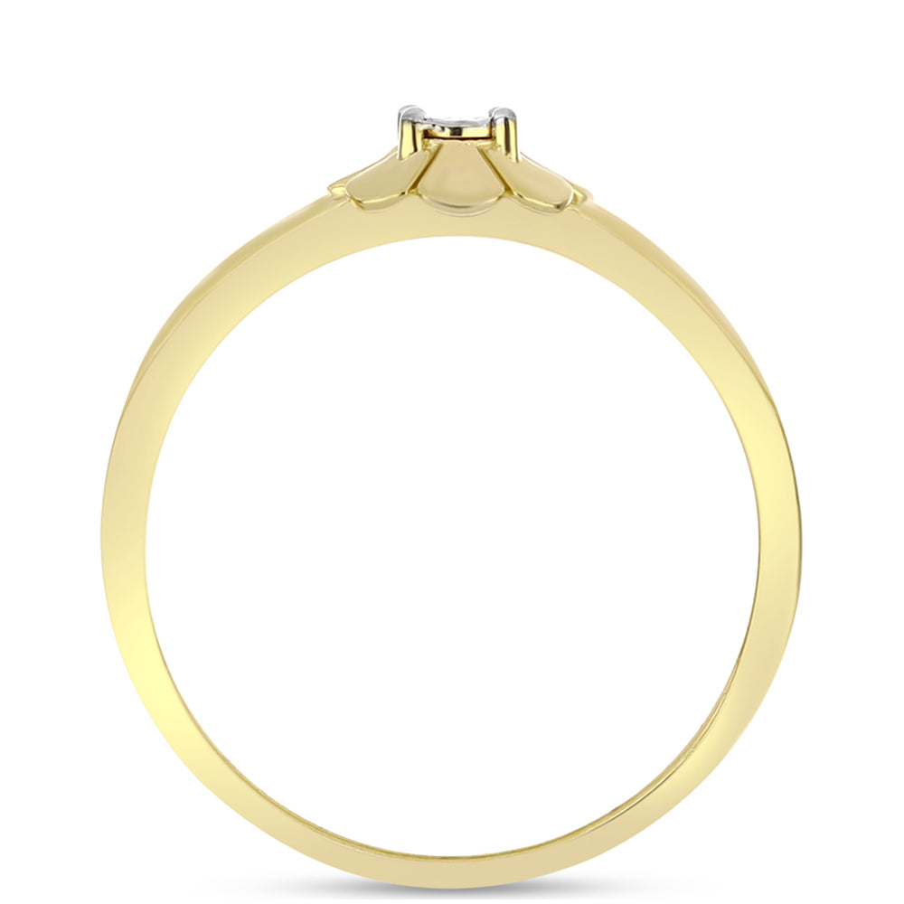 Goldplattierter Silberring mit weißem Diamant