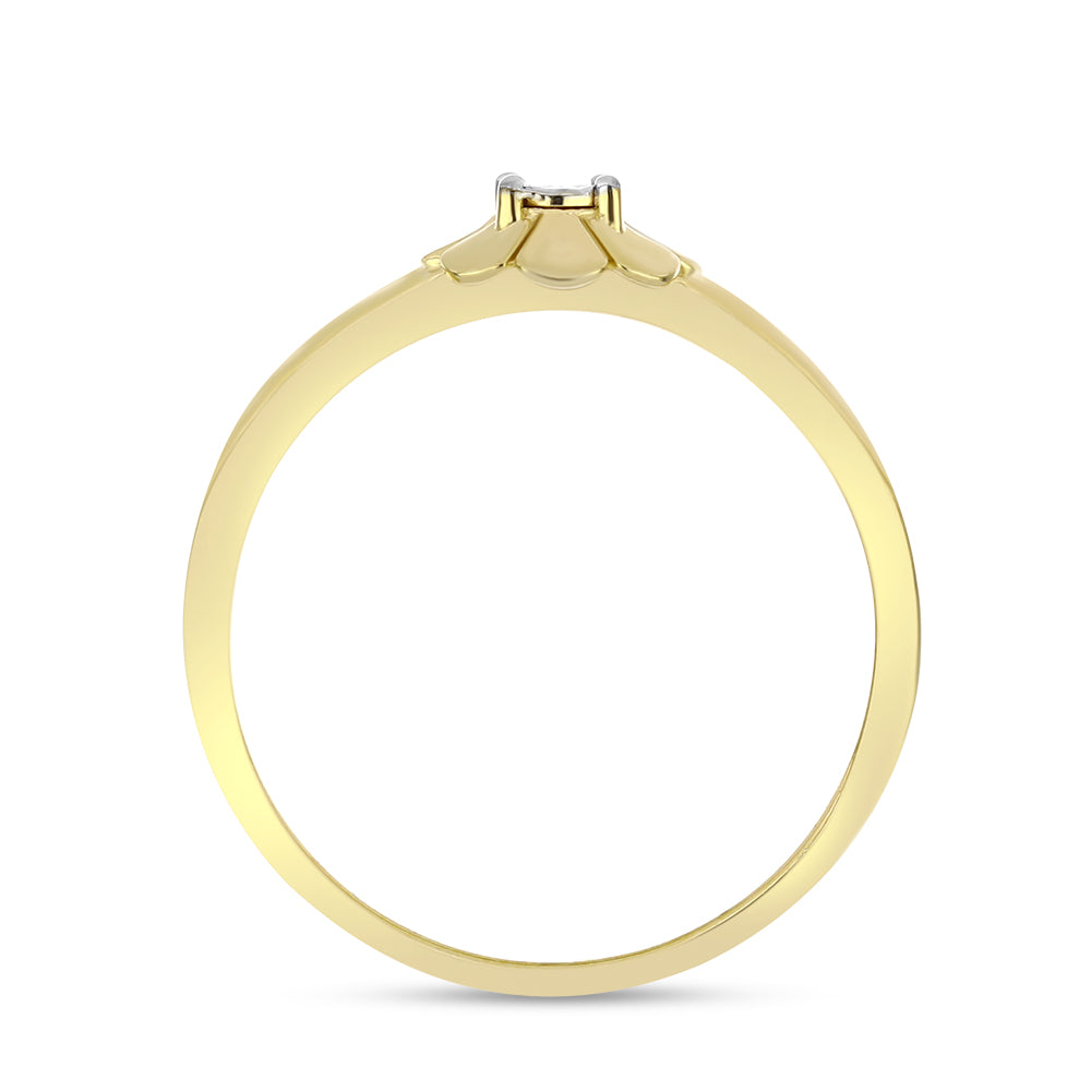 Goldplattierter Silberring mit weißem Diamant