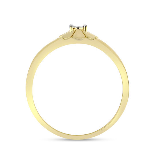 Goldplattierter Silberring mit weißem Diamant