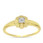Goldplattierter Silberring mit weißem Diamant