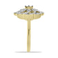 Goldplattierter Silberring mit grünem Diamant und weißem Diamant