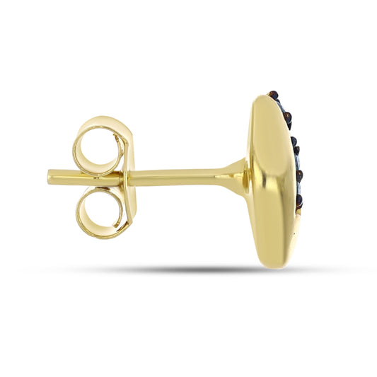 Goldplattierte Silberohrringe mit blauem Diamant