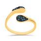 Goldplattierter Silberring mit blauem Diamant