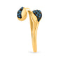 Goldplattierter Silberring mit blauem Diamant