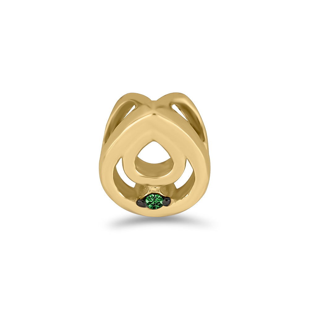 Goldplattierter Silberanhänger mit grünem Diamant 1 