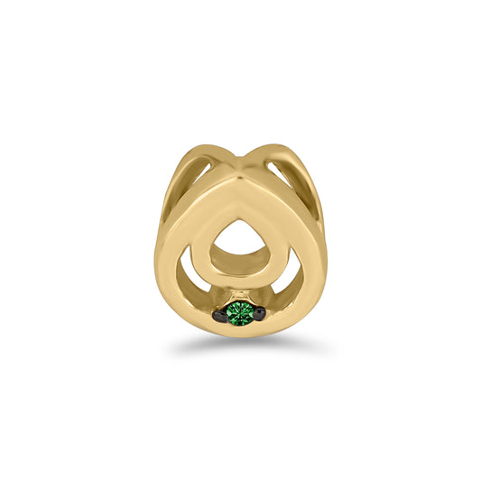 Goldplattierter Silberanhänger mit grünem Diamant