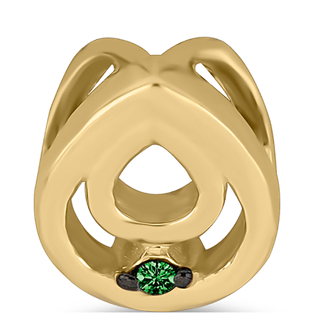Goldplattierter Silberanhänger mit grünem Diamant 3 