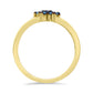 Goldplattierter Silberring mit blauem Diamant