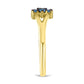 Goldplattierter Silberring mit blauem Diamant
