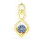 Goldplattierter Silberanhänger mit blauem Diamant